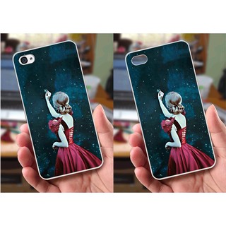 Ốp lưng iPhone 4 / 4S (dẻo viền trắng trong) - Hình Cô Gái Xinh