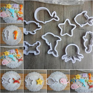 Set 8 khuôn làm bánh hình động vật biển