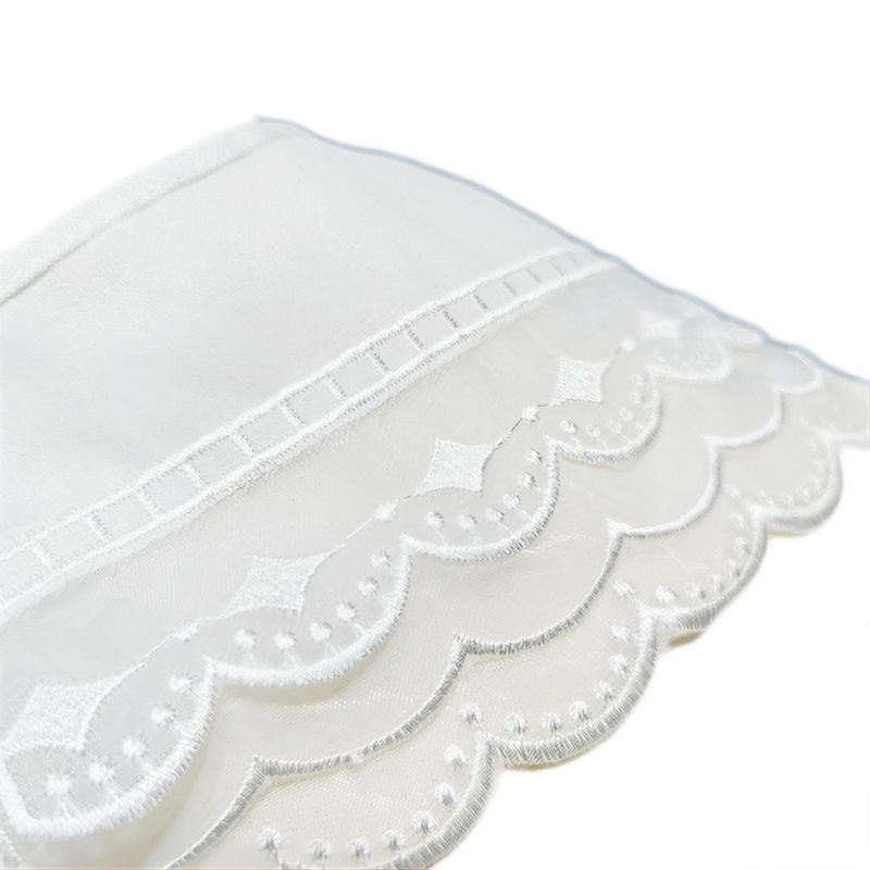 Cổ áo giả cột nơ thiết kế 3 lớp họa tiết thêu ngôi sao thanh lịch cho nữ