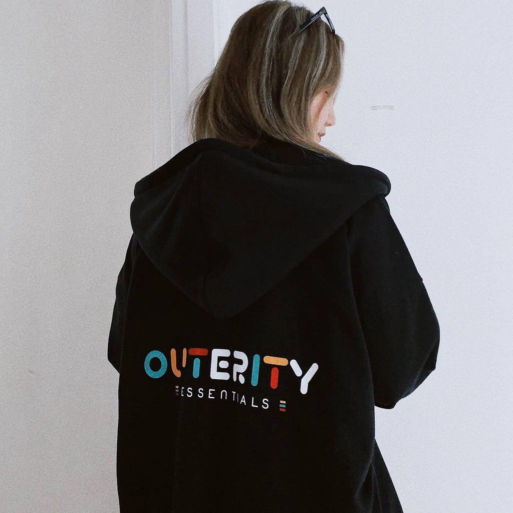 Áo NỈ HOODIE ZIP OUTERITY Rainbow, Áo khoác dây kéo Form RỘNG Oversize, Chất Nỉ Bông Cao Cấp, khoác Unisex Nam Nữ