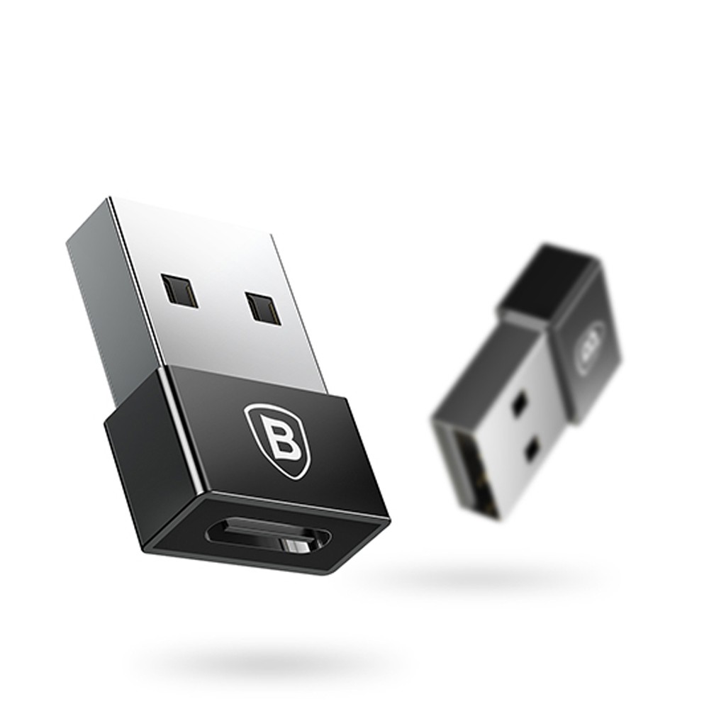 Adapter mini Baseus OTG USB to Type-C hỗ trợ sạc 3.0A Max, truyền dữ liệu 480Mbps, tương thích iPad/Máy tính bảng/Laptop