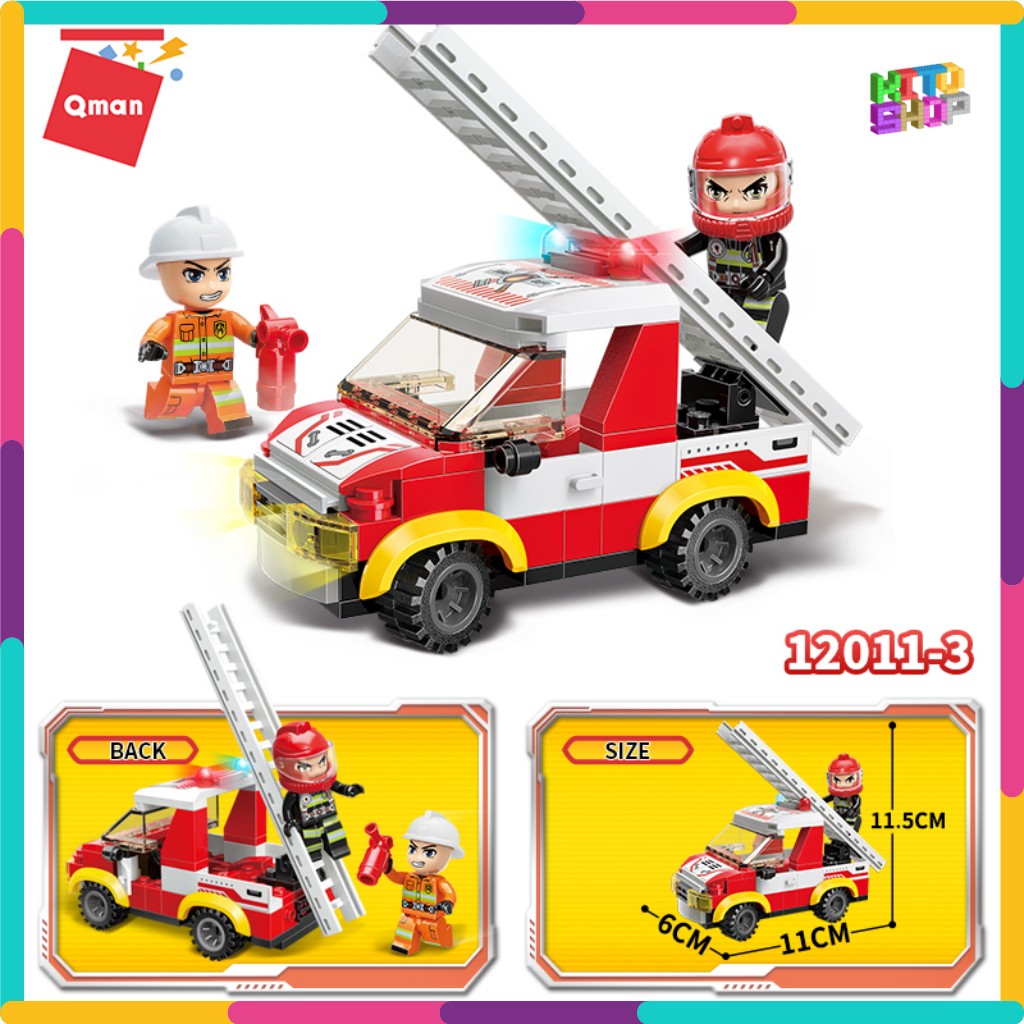 Bộ Đồ Chơi Xếp Hình Thông Minh Lego Qman 12011 - Tổ Hợp Xe Ô Tô Cứu Hỏa 410 Mảnh Ghép Cho Trẻ Từ 6 Tuổi Có Bán Lẻ