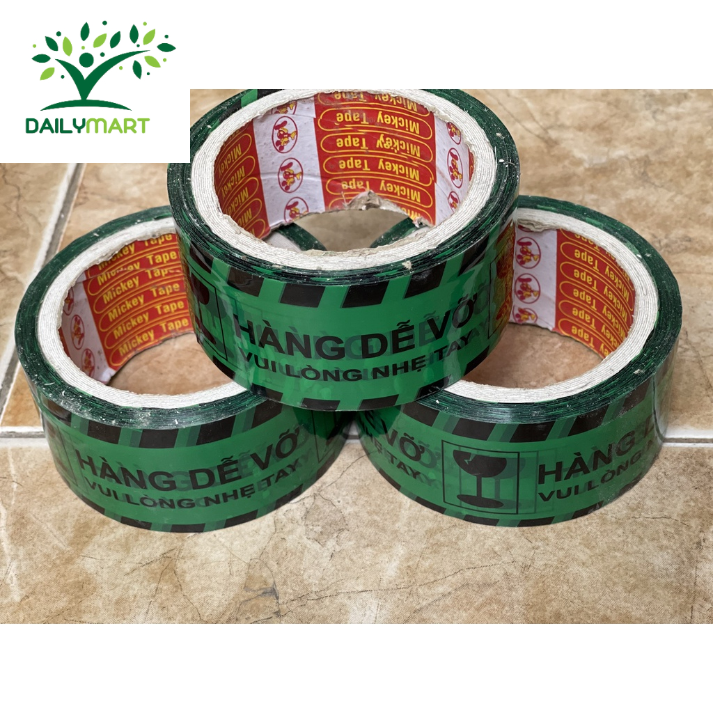 Băng Dính/Băng Keo Hàng Dễ Vỡ Bản 48mm Dài 80yard Nhiều Màu