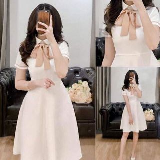 Đầm nữ thanh lịch - đầm trắng xòe thanh lich SUZAPAS