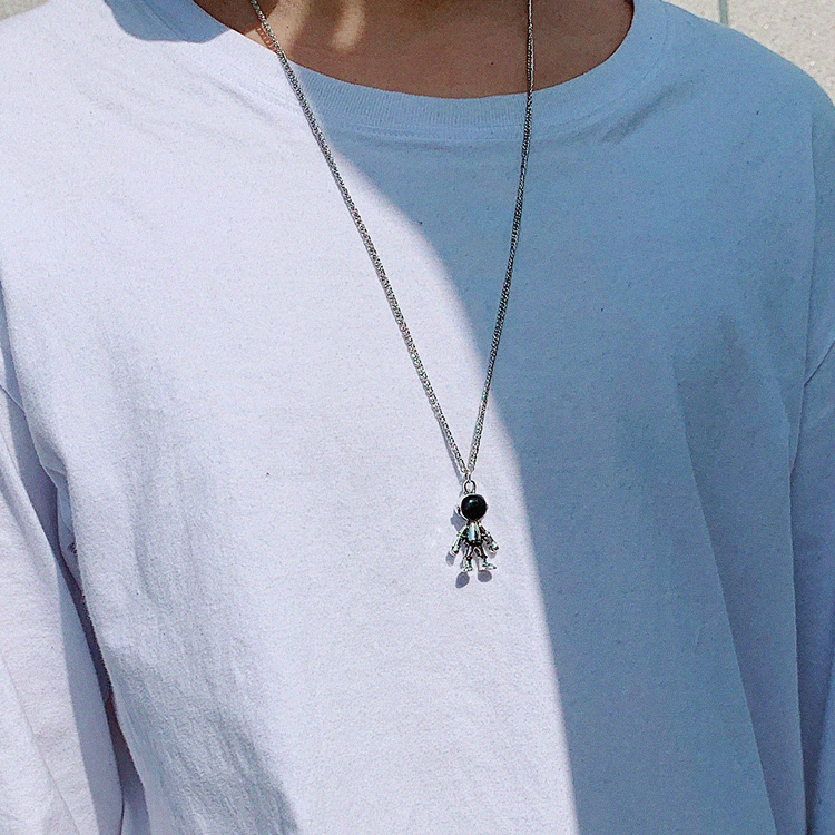 Vòng cổ mặt hình phi hành gia phong cách Hip Hop Hàn Quốc sành điệu