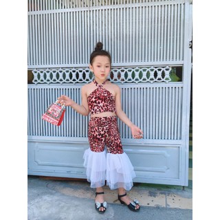 Set áo yếm chanh xả bé gái