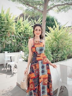 Đầm maxi thổ cầm