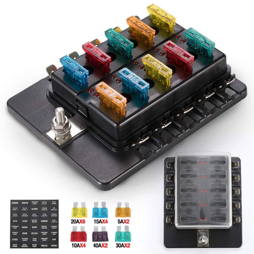 MYRONGVN Giá Đỡ Cầu Chì 10 Hướng Bằng Nhựa Có Đèn LED Báo Hiệu Thông Dụng Cho Xe Bus /