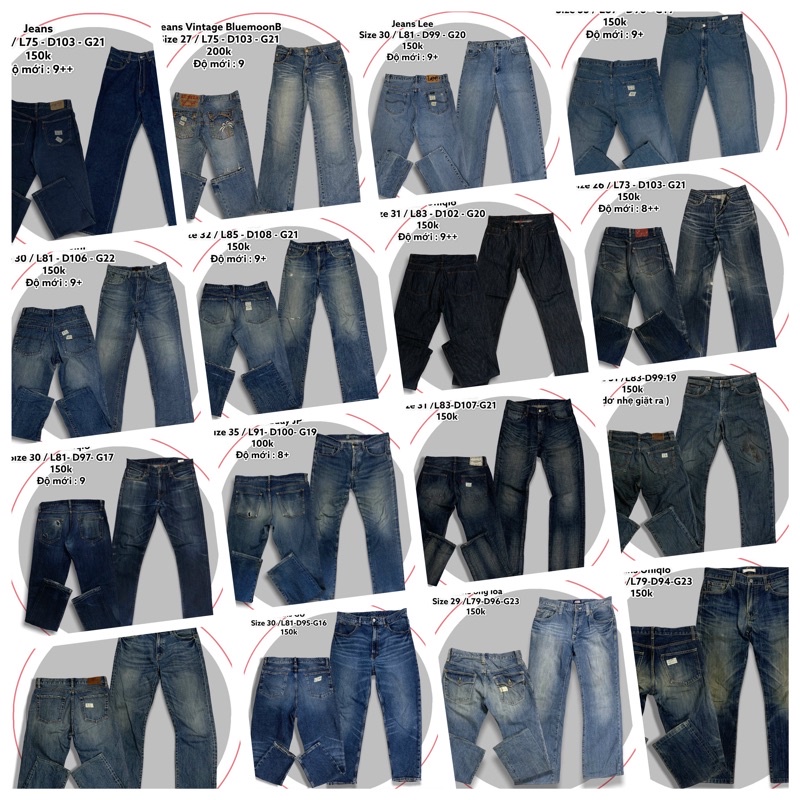Quần Jean nam 2hand giá rẻ , Quần jean nam secondhand giá rẻ