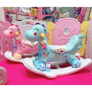 Ngựa bập bênh 2 in 1 vừa bập bênh vừa ủn chân có phát nhạc cho bé