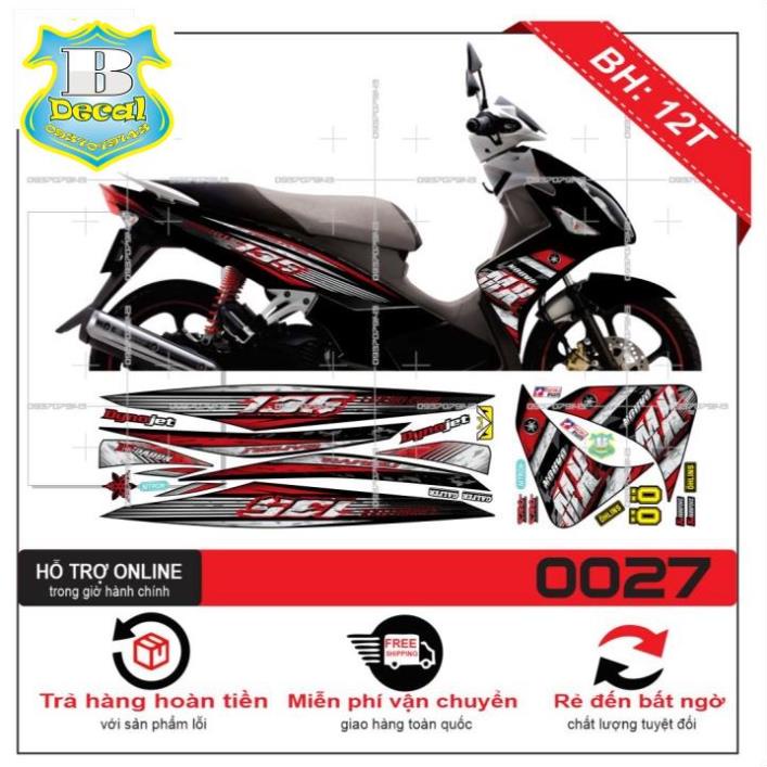 ( Quí khách vui lòng mang ra tiệm cho thợ dán ) Tem NOUVO 4 LX MX ĐỎ ĐEN [Bi Decal]