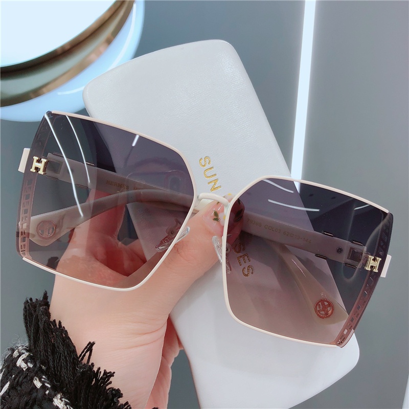 Kính Mát Gọng Vuông Lớn Chống Tia UV400 Phong Cách Cổ Điển Sang Trọng Thời Trang Cho Nữ