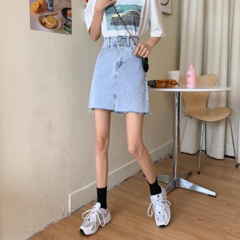 Chân Váy Jean Chữ A Lưng Cao Thời Trang Cho Nữ | BigBuy360 - bigbuy360.vn