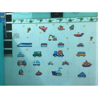 decal dán tường xe lửa điện