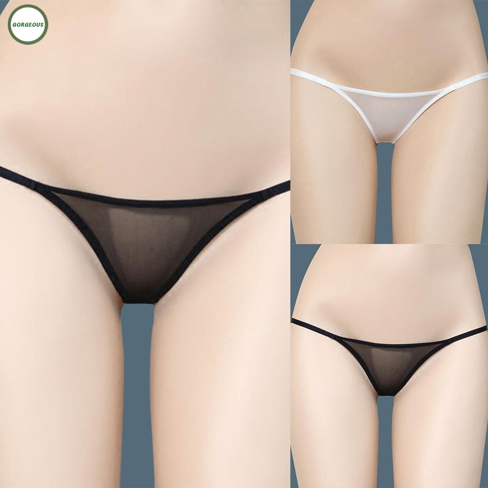GORGEOUS~Women Brief Shiny Shorts Solid Color Thong Breathable Underpant Underwear