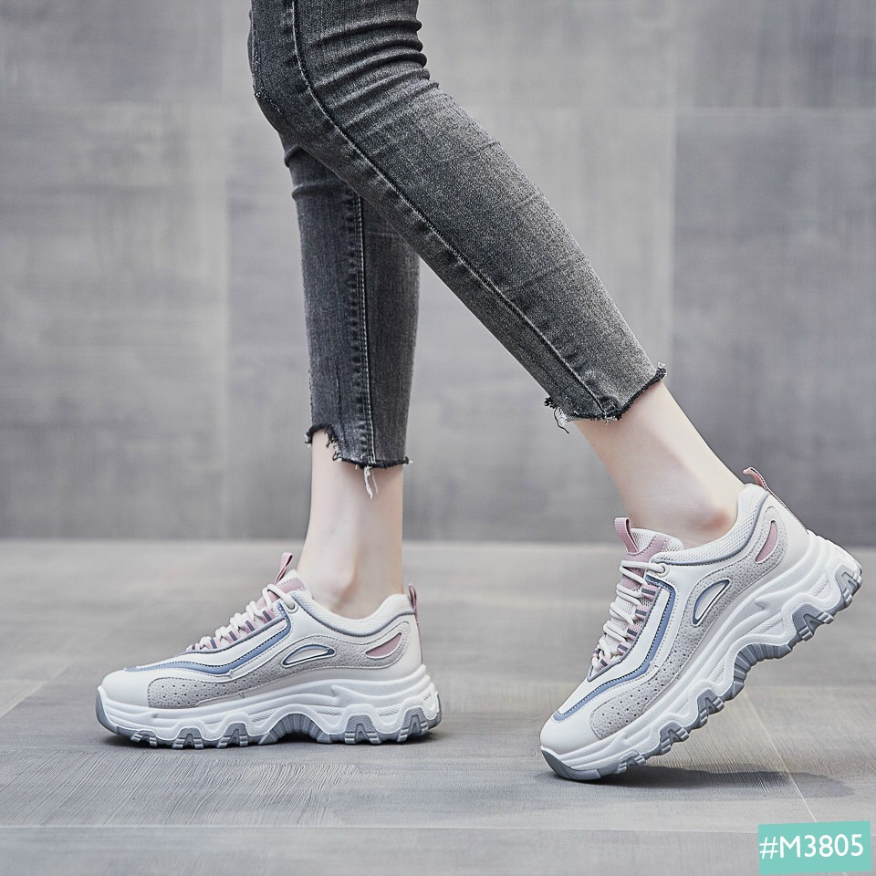 Giày nữ Giày bata nữ màu trắng hồng sneaker Thể Thao Thời Trang Form ĐẸP đi ÊM CHÂN TRÙM GIÀY PT