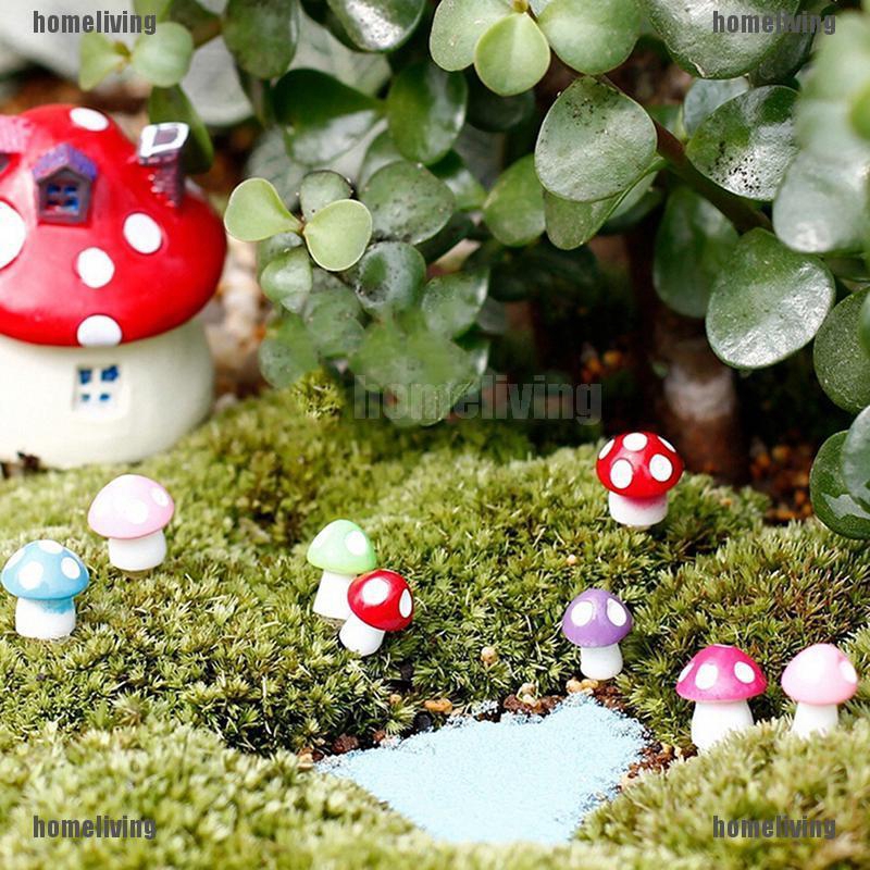 Bộ 10 Cây Nấm Mini Trang Trí Sân Vườn