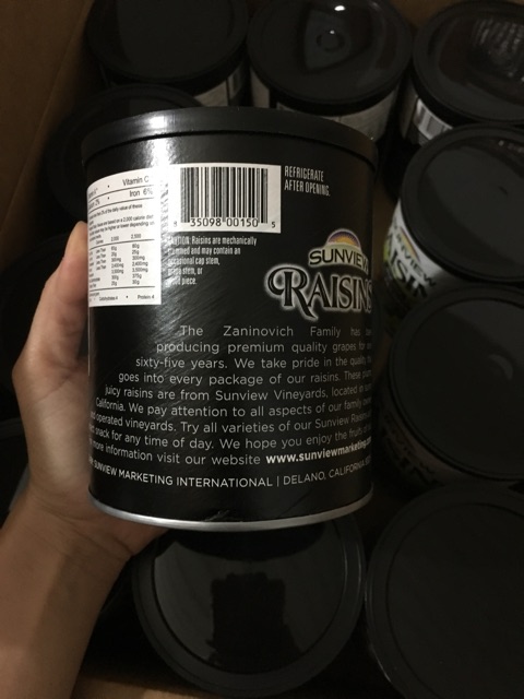 (Date 2023) Nho Khô Mỹ Sunview Raisins 425g (Thập Cẩm)