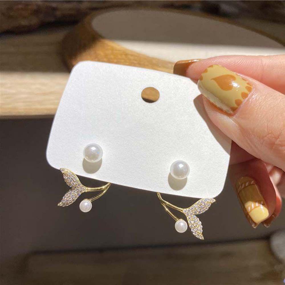 Khuyên Tai Hợp Kim Hình Đuôi Cá VANES1Áo Kiểu Hàn Quốc Thiết Kế Trẻ Trung Cá Tính