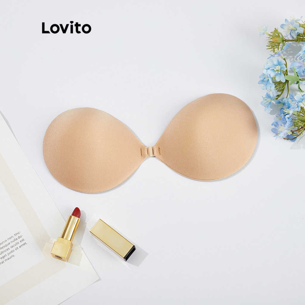 Lovito Bình thường Đẩy lên phía trước Phụ kiện đồ lót nữ có đệm lót L344L074 (Mơ / Đen)