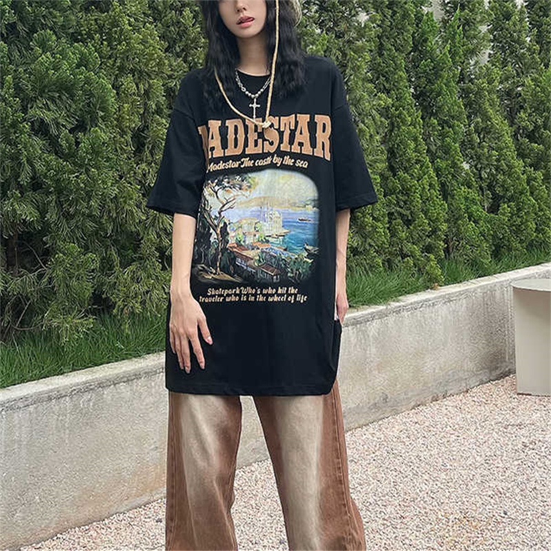 NRVP Áo Thun Cổ Tròn Oversize Thời Trang Hàn Quốc 2022 Cho Nữ