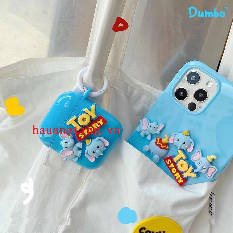 Vỏ Bảo Vệ Hộp Sạc Tai Nghe Bluetooth Không Dây Airpods 1 / 2 Bằng Tpu Hình Chú Voi Diy