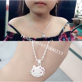 Dây chuyền mèo xinh bạc đẹp cho bé gái!