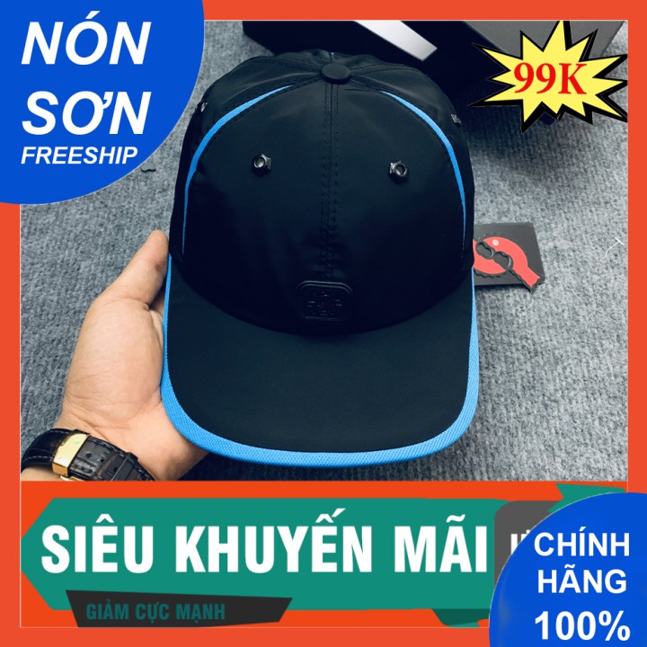 Mũ Lưỡi Trai Nón Sơn Đen Viền Xanh Dương Vải Dù Logo VuôngChính Hãng Hàng Chuẩn Tem 7 Màu Thời Trang Cao Cấp Mới 2