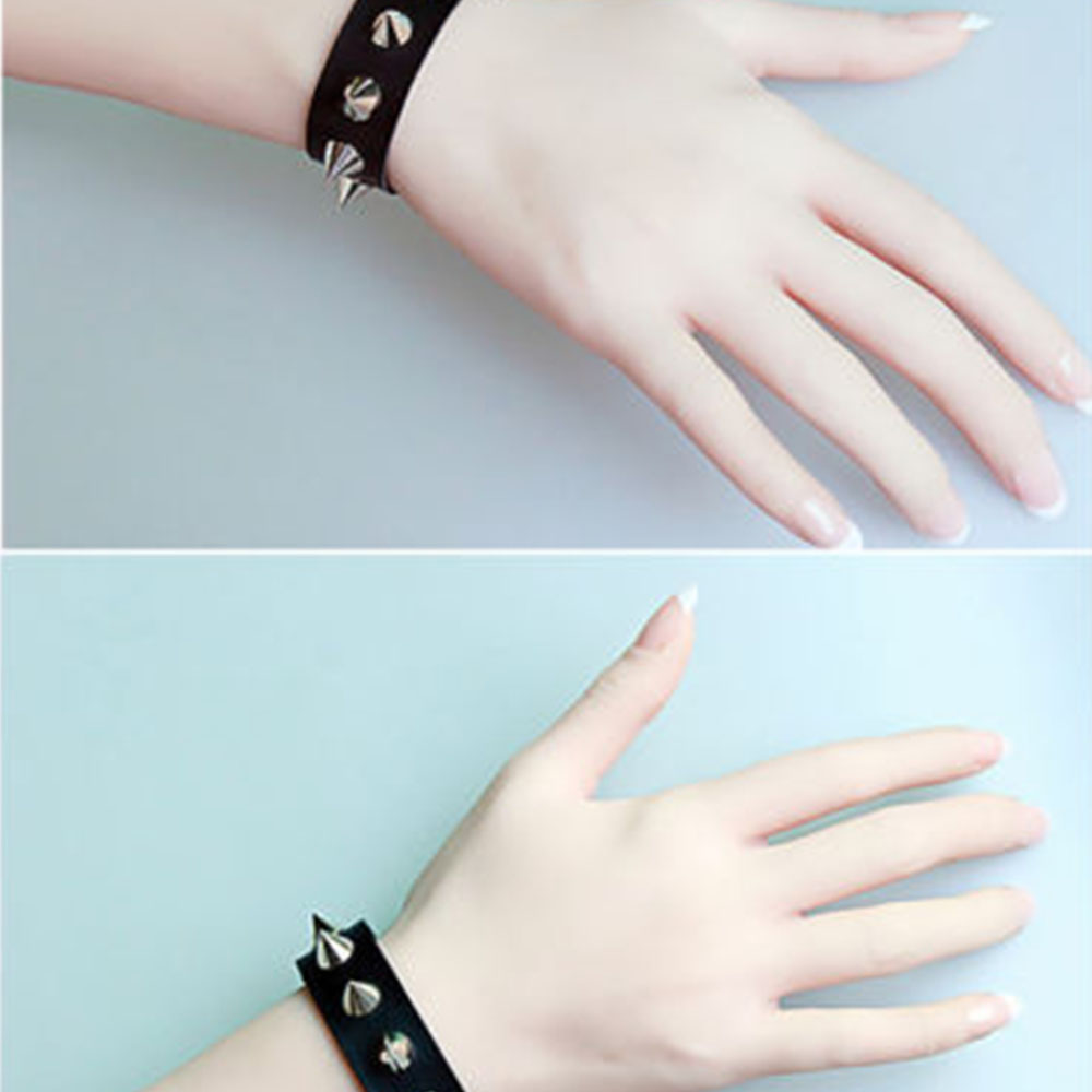 Vòng Tay Da Đính Đinh Tán Phong Cách Punk Cá Tính Cho Nam Và Nữ