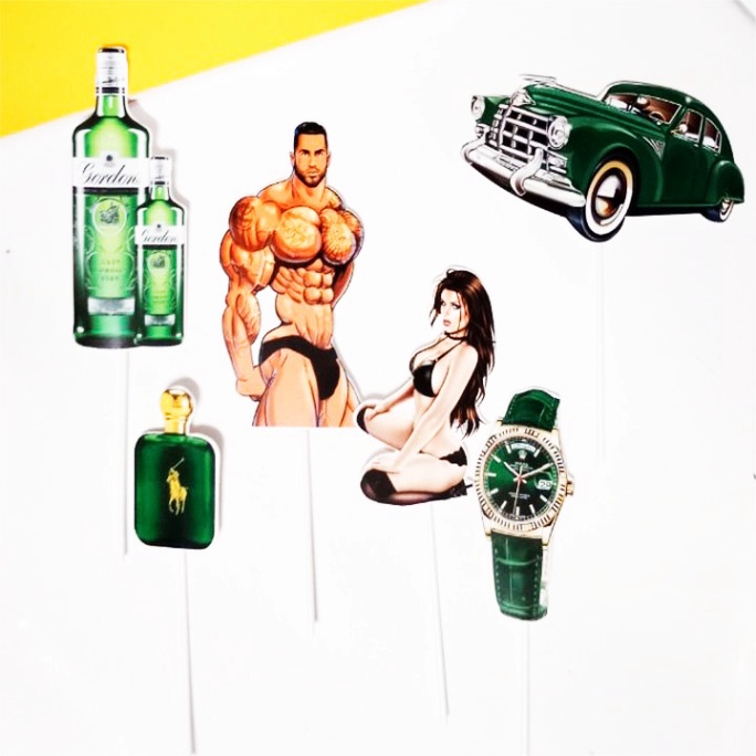 đồ phụ kiện bánh kem sinh nhật [FREESHIP❤️] set cắm lực sĩ mới