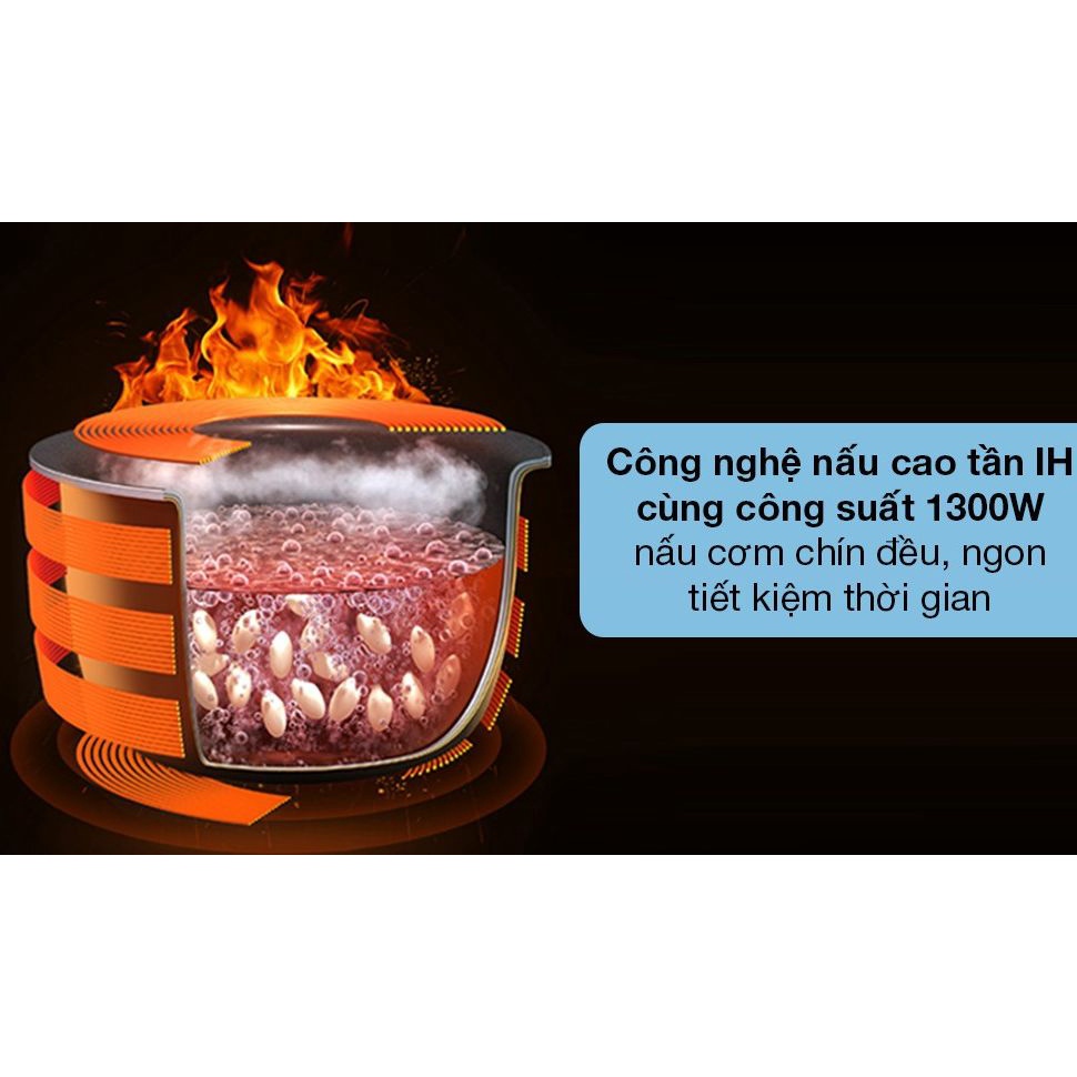 Nồi cơm cao tần Sharp 1.8 lít KS-IH191V-BK Mới 100% -Công suất 1300 W Lòng nồi dày 3.127 mm phủ chống dính