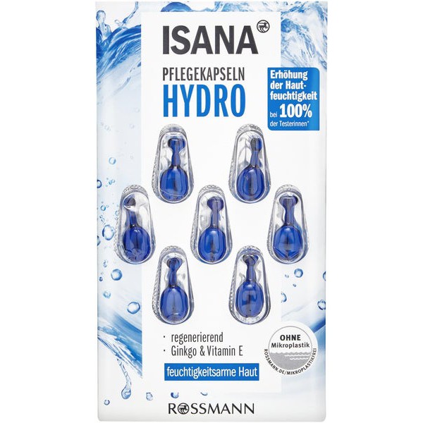 Serum Dưỡng Ẩm Da ISANA by Rossmann, Hydro Pflegekapseln (7 viên nang - Hàng Nhập Đức - Đủ Bill)
