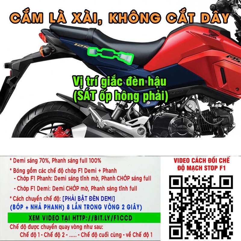 Mạch chớp Stop F1 cho Honda MSX lắp như zin