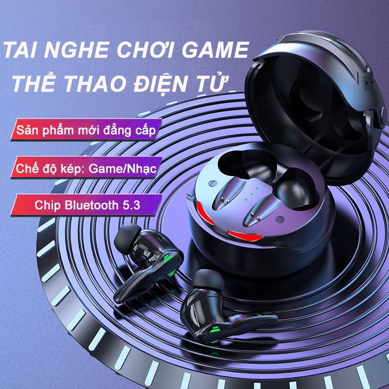 Tai Nghe Gaming H03 Tai Nghe Không Dây Bluetooth 5.3 Âm Thanh HIFI Có Mic Chống Ồn Pin Trâu Độ Trễ Cực Thấp PavuTech