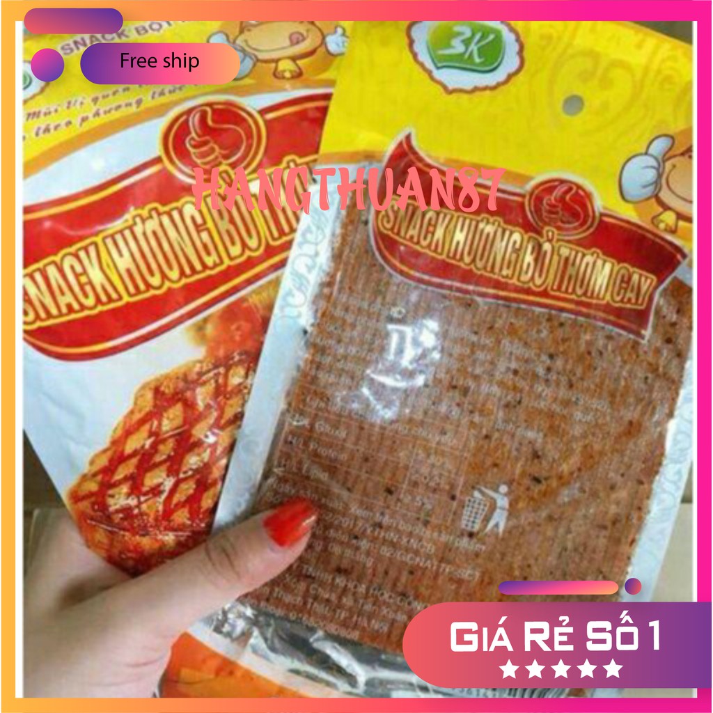 Freeship 50k (combo 2 gói)Snack bò xé cay 3K/ gói
