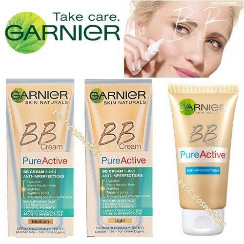 Garnier BB Pure Active kem nền 5 in 1 nhập Đức 50ml (Tone trung bình)