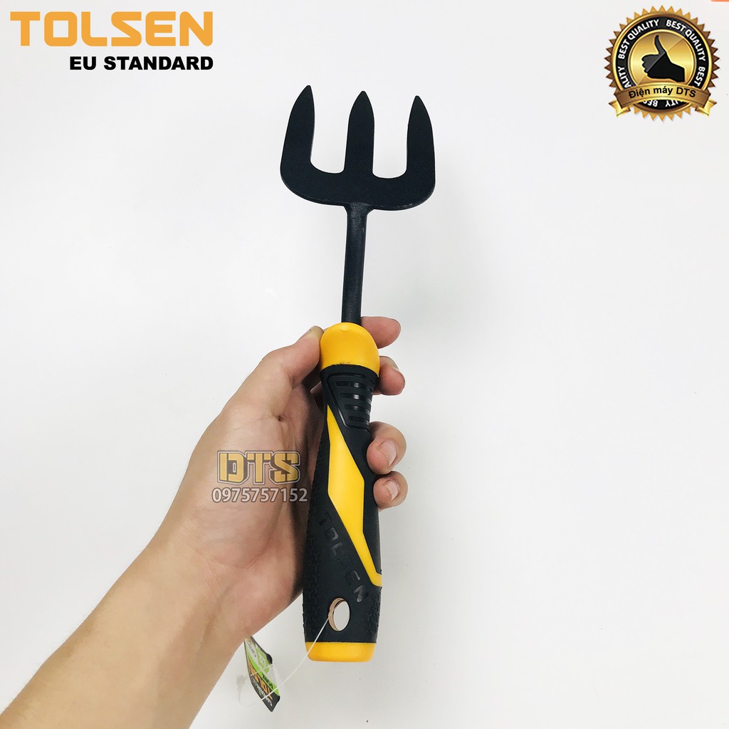 Chĩa xới đất trồng cây, làm vườn cao cáp TOLSEN 320mm, thép sơn tĩnh điện độ bền cao - Tiêu chuẩn xuất khẩu Châu Âu