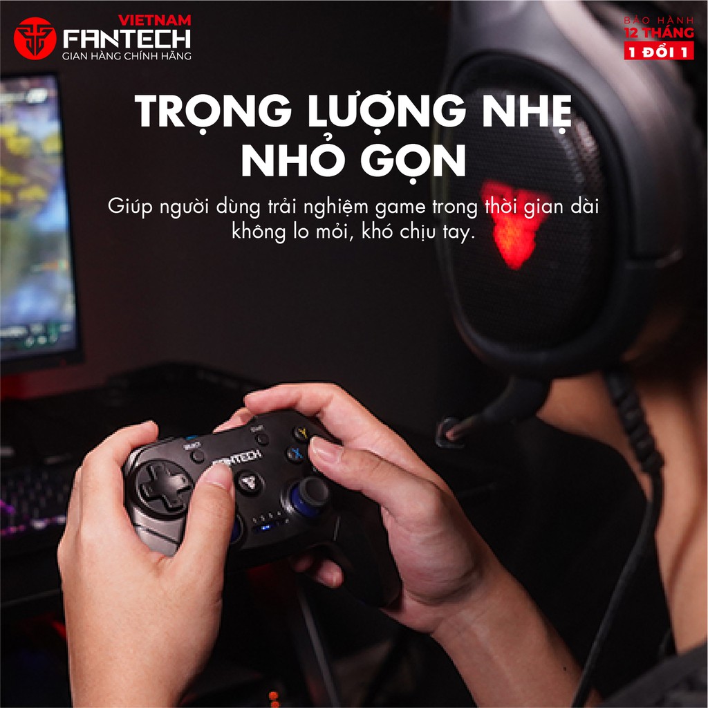 Tay Cầm Chơi Game Không Dây Fantech WGP12 REVOLVER Dùng Được Cho PC,Console, Smart TV... 4 Chế Độ Cho Từng Thể Loại Game | BigBuy360 - bigbuy360.vn