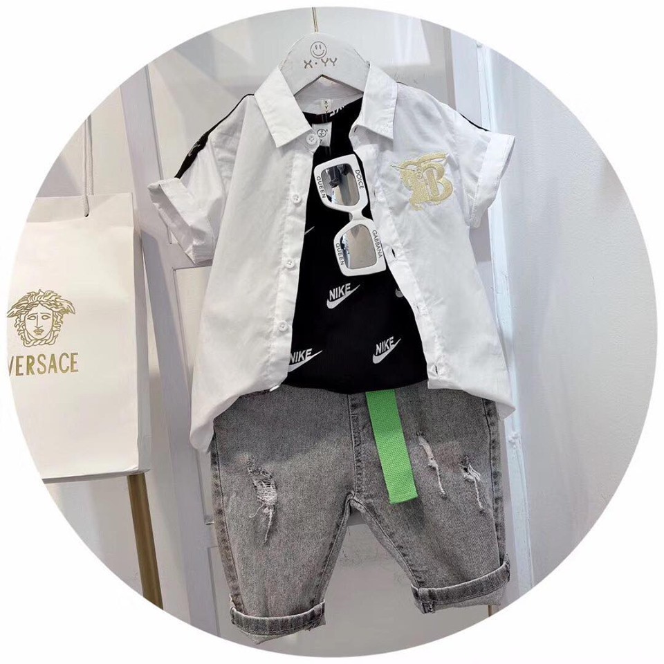 Aó sơ mi bé trai LV, B , VD cao cấp cho bé trai