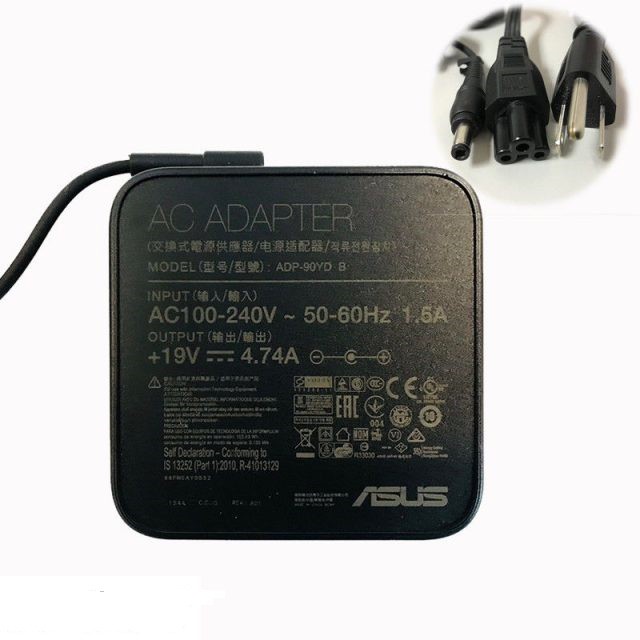 Sạc Laptop Asus K43s K53s K53sd K53sv OUTPUT 19V 4.74A  chân thường kích thước 5.5mm * 2.5mm - Nhập Khẩu