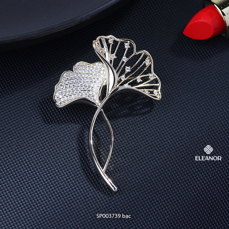 Ghim cài áo nam nữ Eleanor Accessories hình lá rẻ quạt đính đá phụ kiện trang sức thời trang 3738