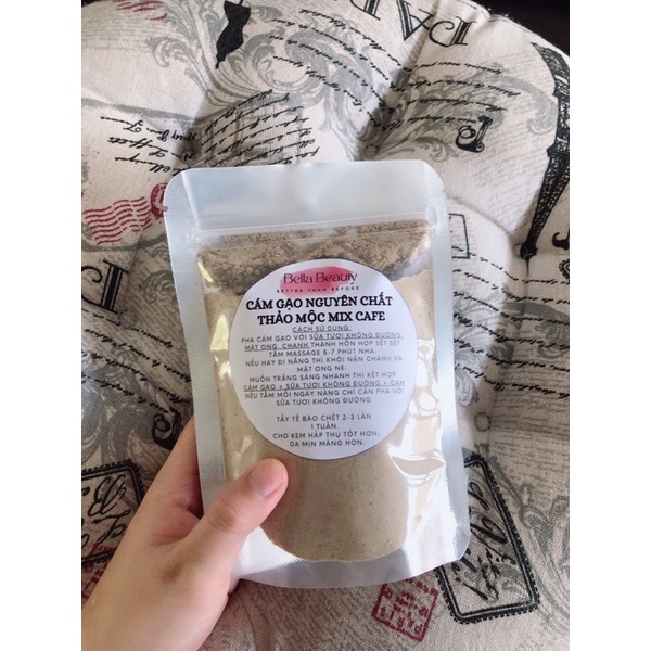 TẨY TẾ BÀO CHẾT CÁM GẠO THẢO MỘC MIX CAFE 100gram | BigBuy360 - bigbuy360.vn