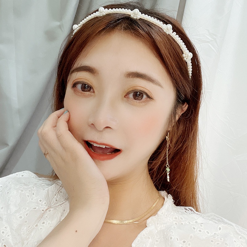 Băng Đô Cài Tóc Đính Ngọc Trai Thời Trang Dành Cho Nữ