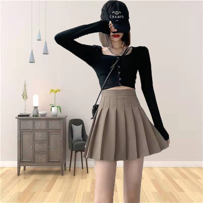 Chân váy tennis ngắn xếp ly lưng cao kèm quần bên trong ( mã 514)