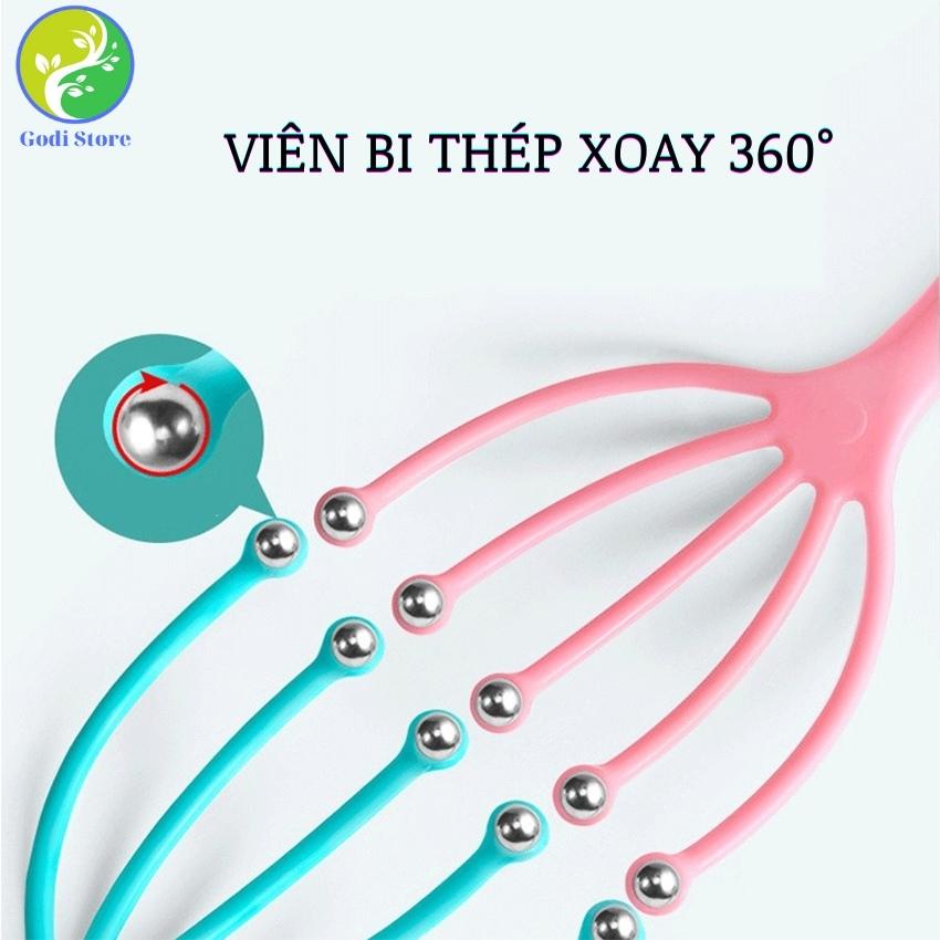 Cây Massage Đầu Năm Ngón Bóng Thép Không Gỉ Xoay Tròn 360° Giảm Căng Thẳng Và Mát Xa Body - G72