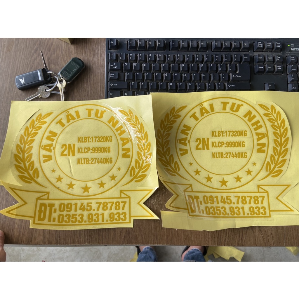 Decal xe tải LOGO TẢI TRỌNG XE
