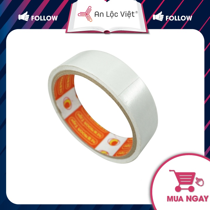 Combo 4 cuộn Băng keo dính 2 mặt kích cỡ 1,2cm - 2,5cm - 5cm