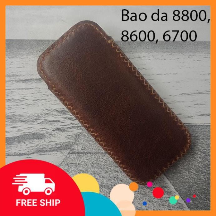 Bao da Nokia 8800 - Da bò sáp - Đồ da handmade BV0356  - ATShop2