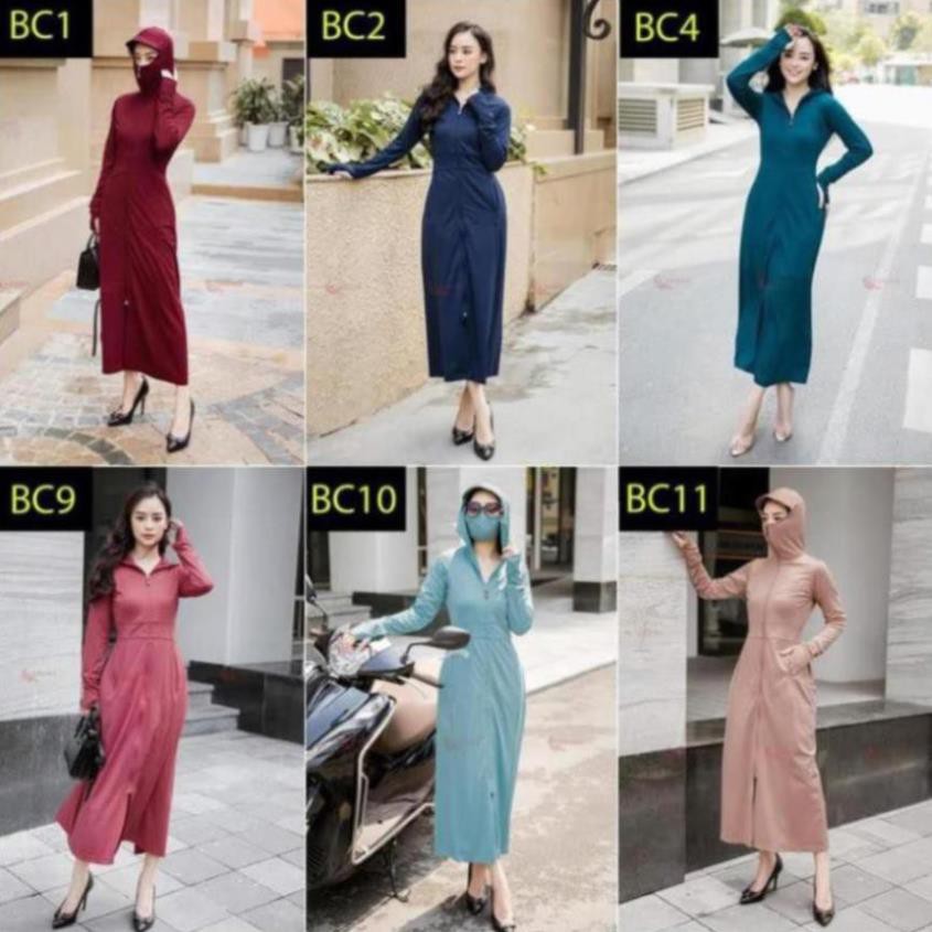 Áo Chống Nắng Trùm Toàn Thân Nữ, Trùm Từ Đầu Đến mắt cá chân, Chất Dày Cực Đẹp, Thoáng Mát,Thấm Mồ Hô,mát mẻi