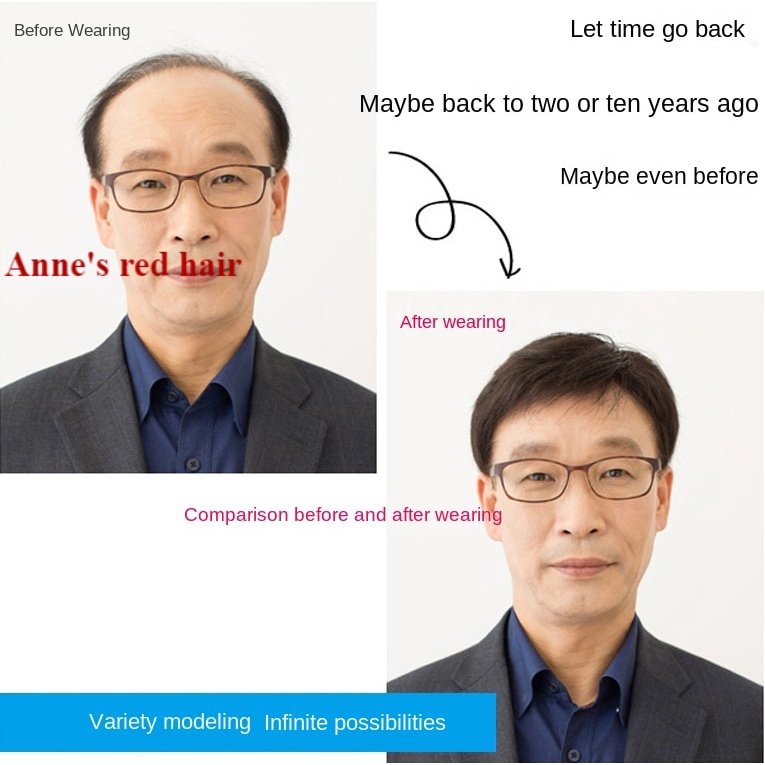 Tóc giả ngắn màu đen thoáng khí cho nam